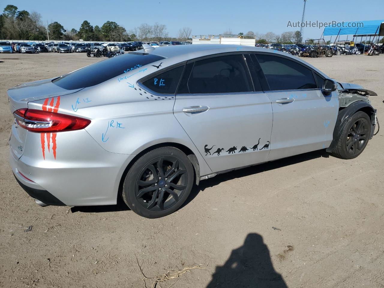 2019 Ford Fusion Se Silver vin: 3FA6P0HDXKR213639