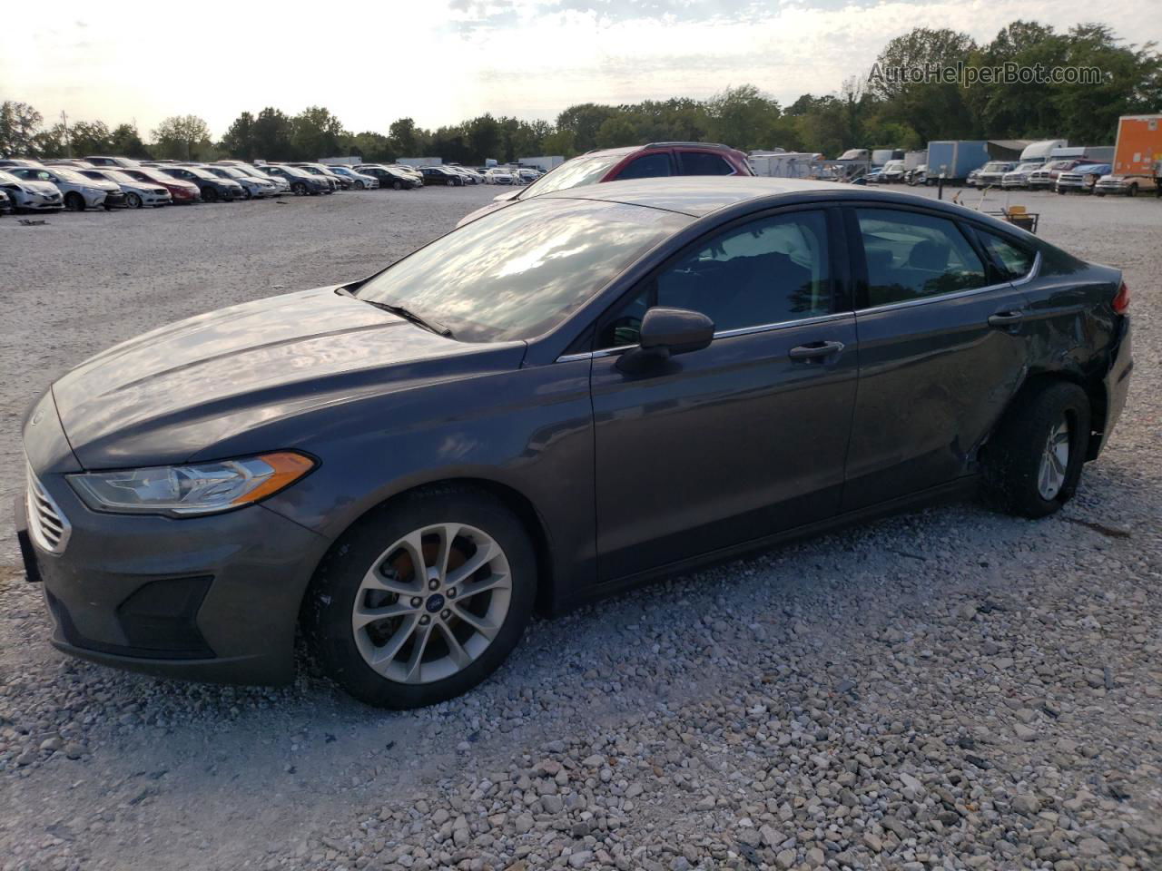 2019 Ford Fusion Se Gray vin: 3FA6P0HDXKR217822