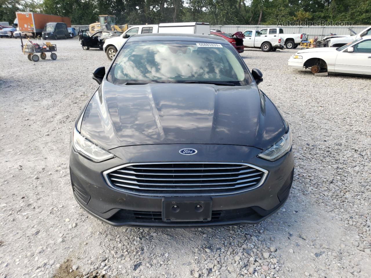 2019 Ford Fusion Se Gray vin: 3FA6P0HDXKR217822