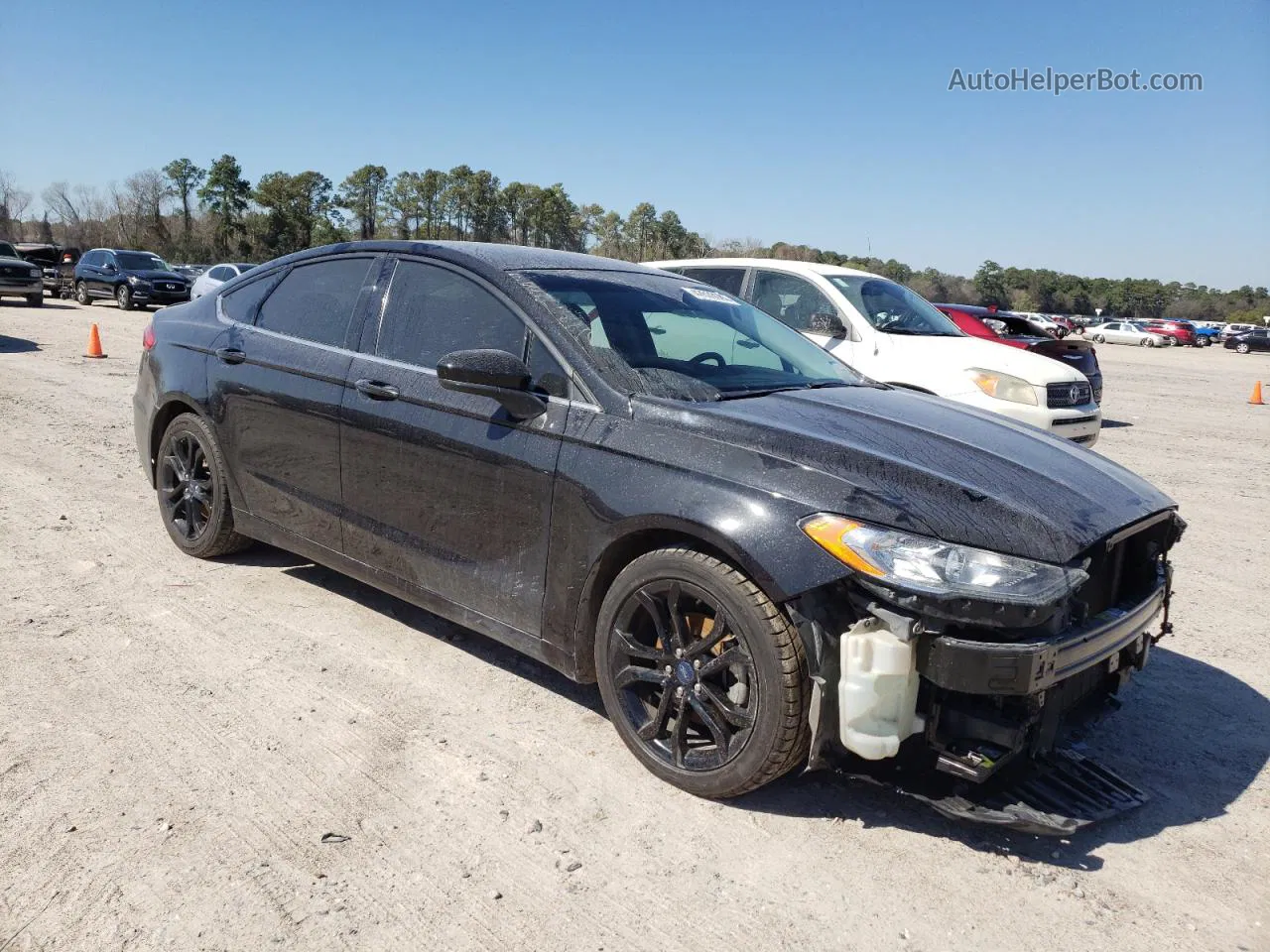 2019 Ford Fusion Se Black vin: 3FA6P0HDXKR282993