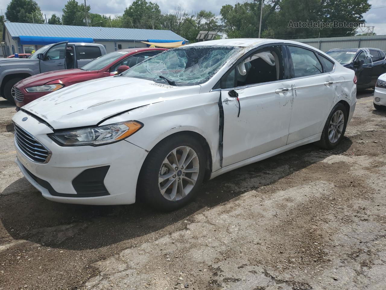 2020 Ford Fusion Se White vin: 3FA6P0HDXLR146588