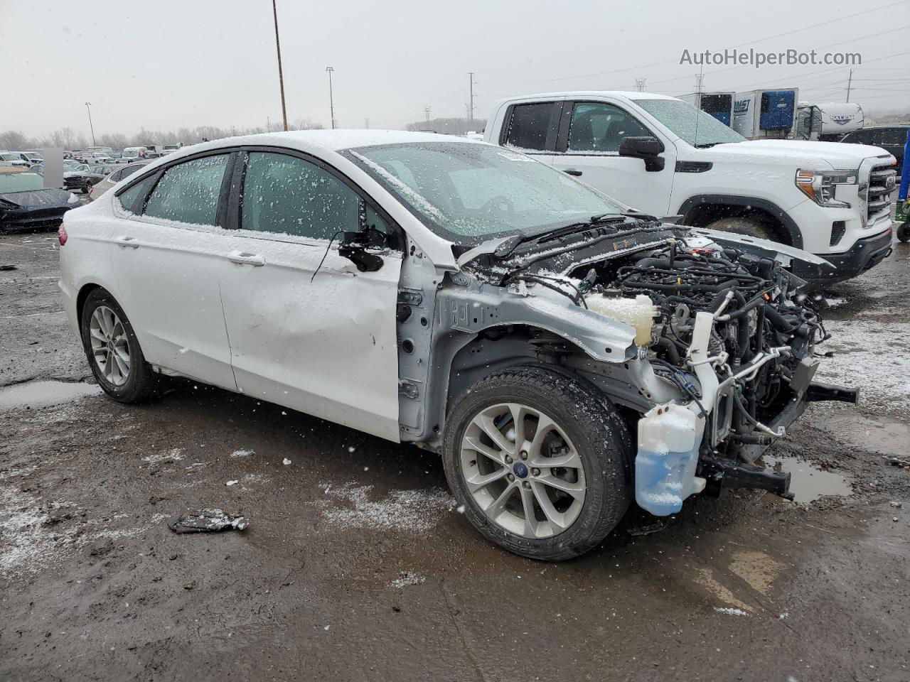 2020 Ford Fusion Se White vin: 3FA6P0HDXLR221113