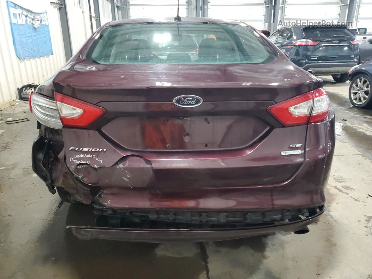 2013 Ford Fusion Se Burgundy vin: 3FA6P0HR0DR103438