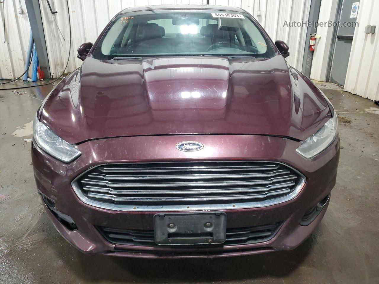 2013 Ford Fusion Se Burgundy vin: 3FA6P0HR0DR103438