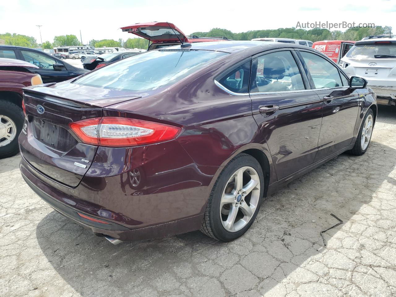 2013 Ford Fusion Se Burgundy vin: 3FA6P0HR0DR234899