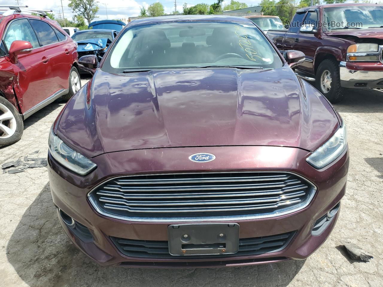 2013 Ford Fusion Se Burgundy vin: 3FA6P0HR0DR234899