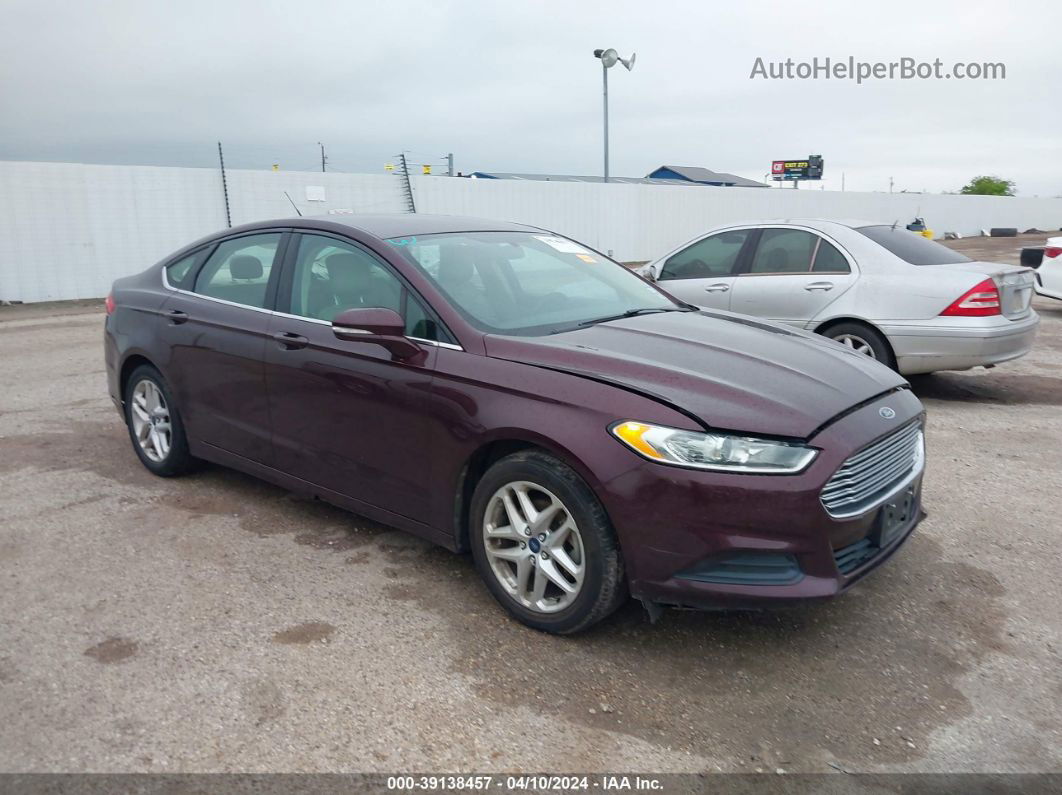 2013 Ford Fusion Se Burgundy vin: 3FA6P0HR1DR142409