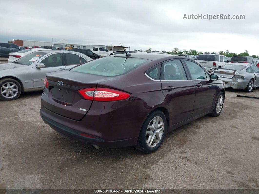 2013 Ford Fusion Se Burgundy vin: 3FA6P0HR1DR142409