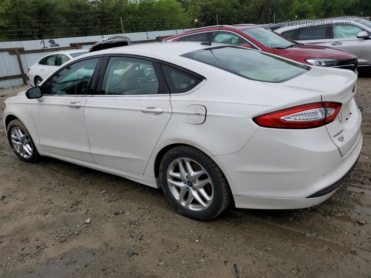 2013 Ford Fusion Se White vin: 3FA6P0HR1DR197443