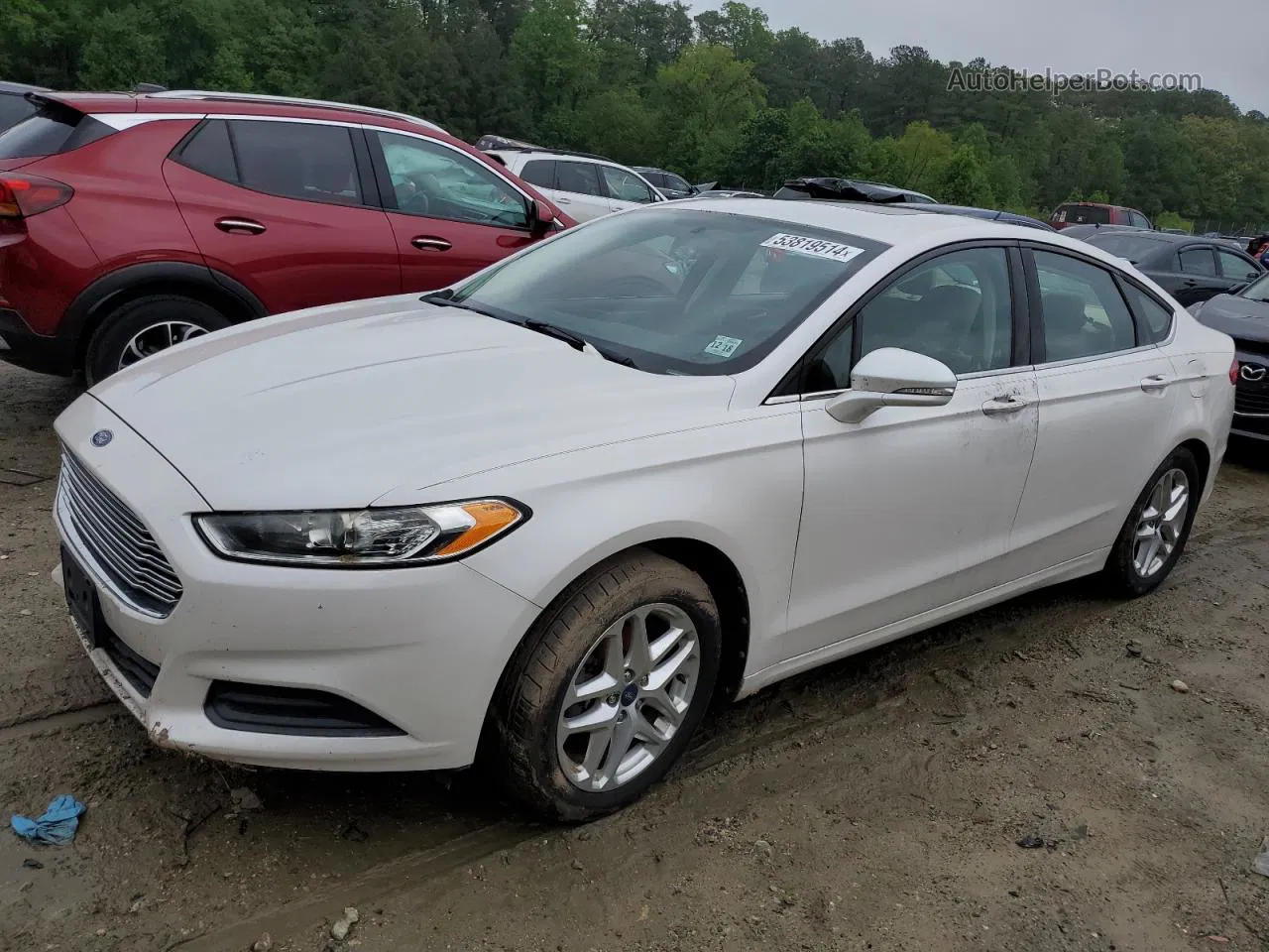 2013 Ford Fusion Se White vin: 3FA6P0HR1DR197443