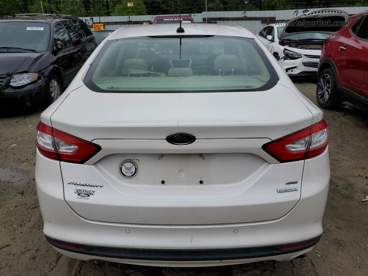 2013 Ford Fusion Se White vin: 3FA6P0HR1DR197443