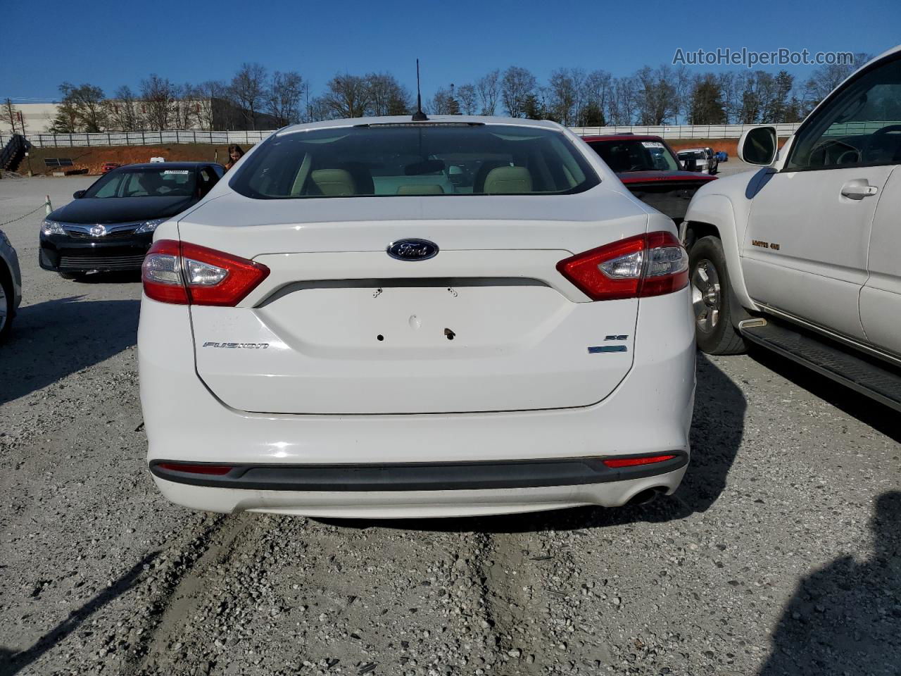 2013 Ford Fusion Se White vin: 3FA6P0HR1DR274473