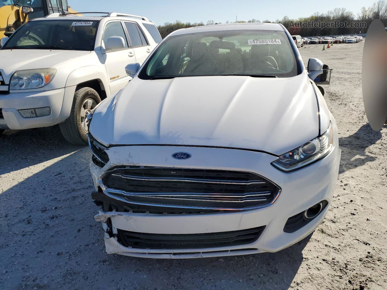 2013 Ford Fusion Se White vin: 3FA6P0HR1DR274473