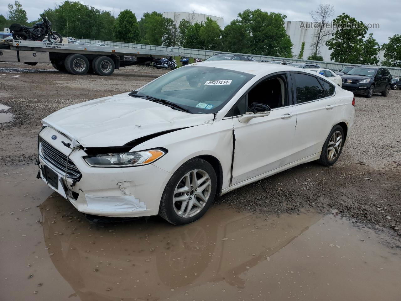 2013 Ford Fusion Se White vin: 3FA6P0HR2DR381371