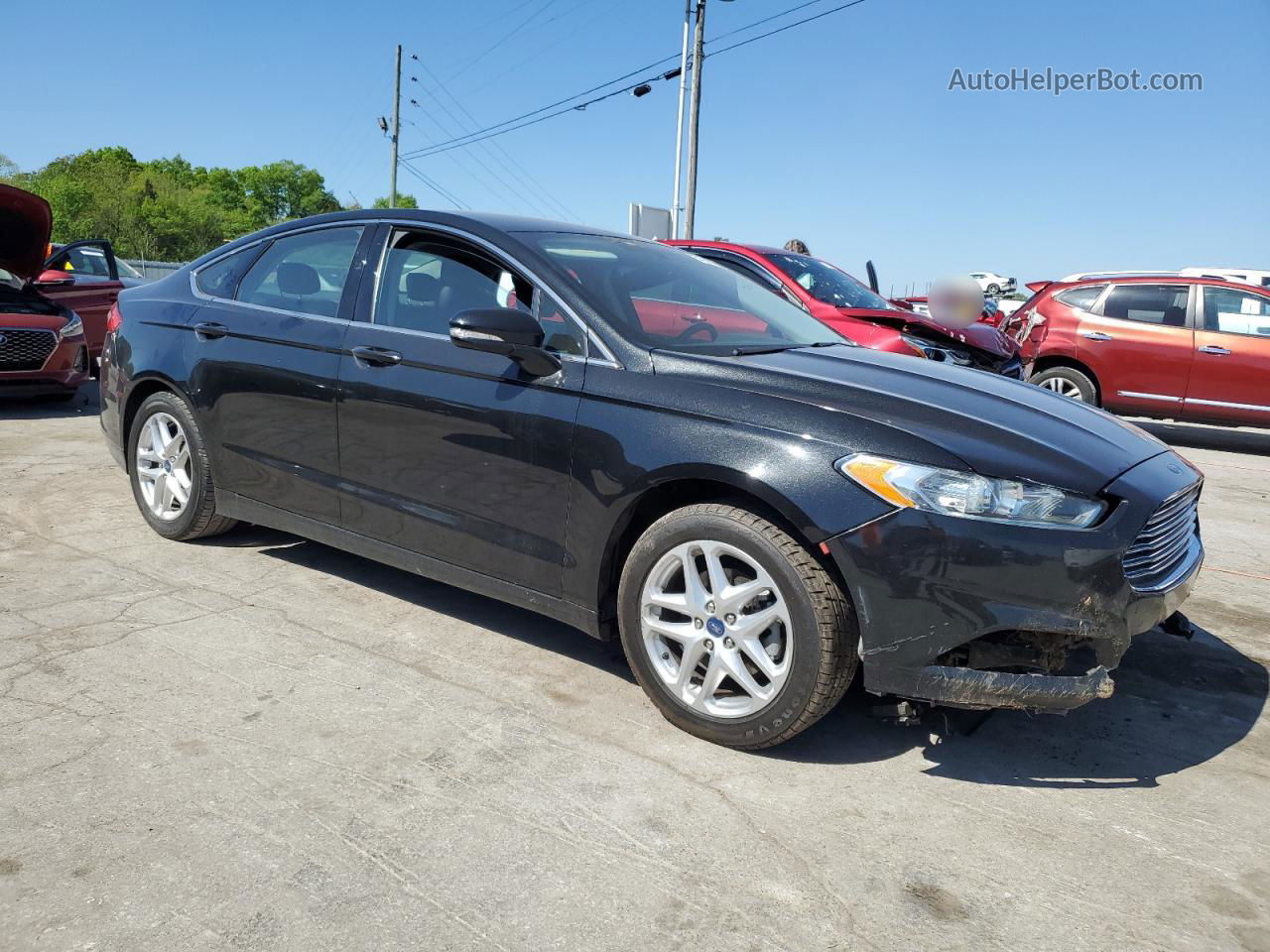 2013 Ford Fusion Se Black vin: 3FA6P0HR3DR204506