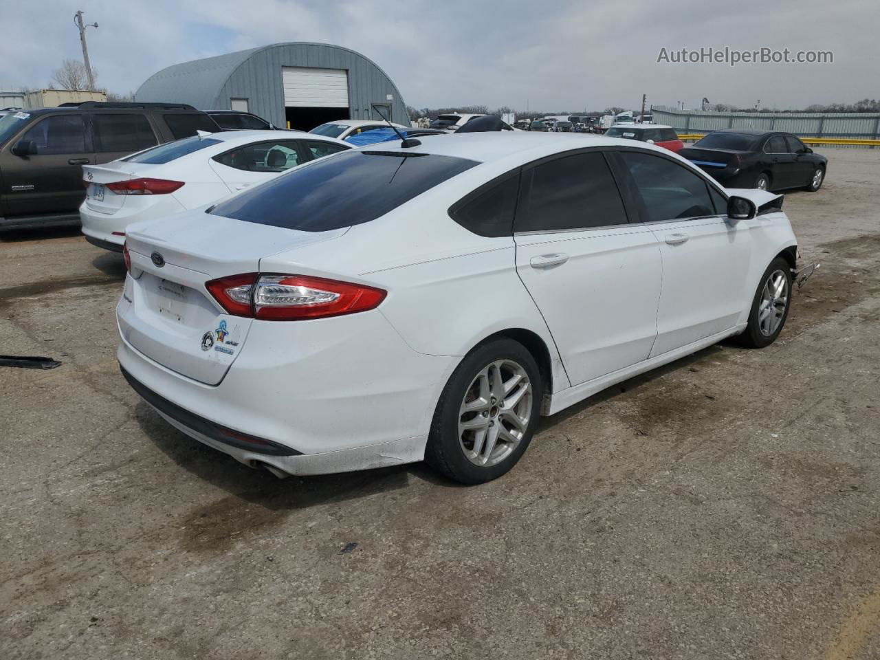 2013 Ford Fusion Se White vin: 3FA6P0HR5DR179429