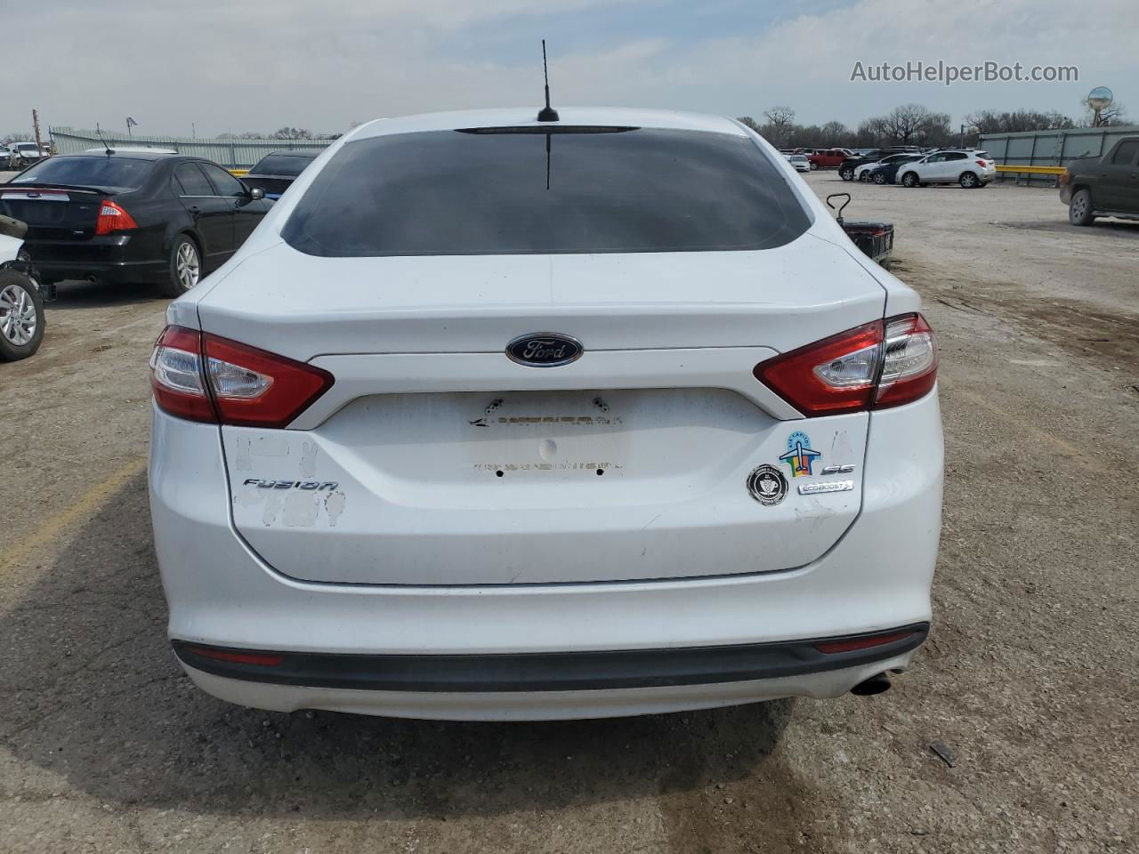 2013 Ford Fusion Se White vin: 3FA6P0HR5DR179429