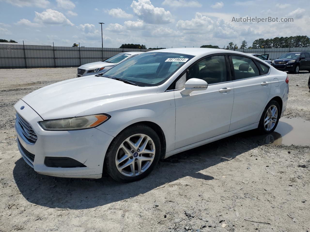 2013 Ford Fusion Se White vin: 3FA6P0HR6DR246586