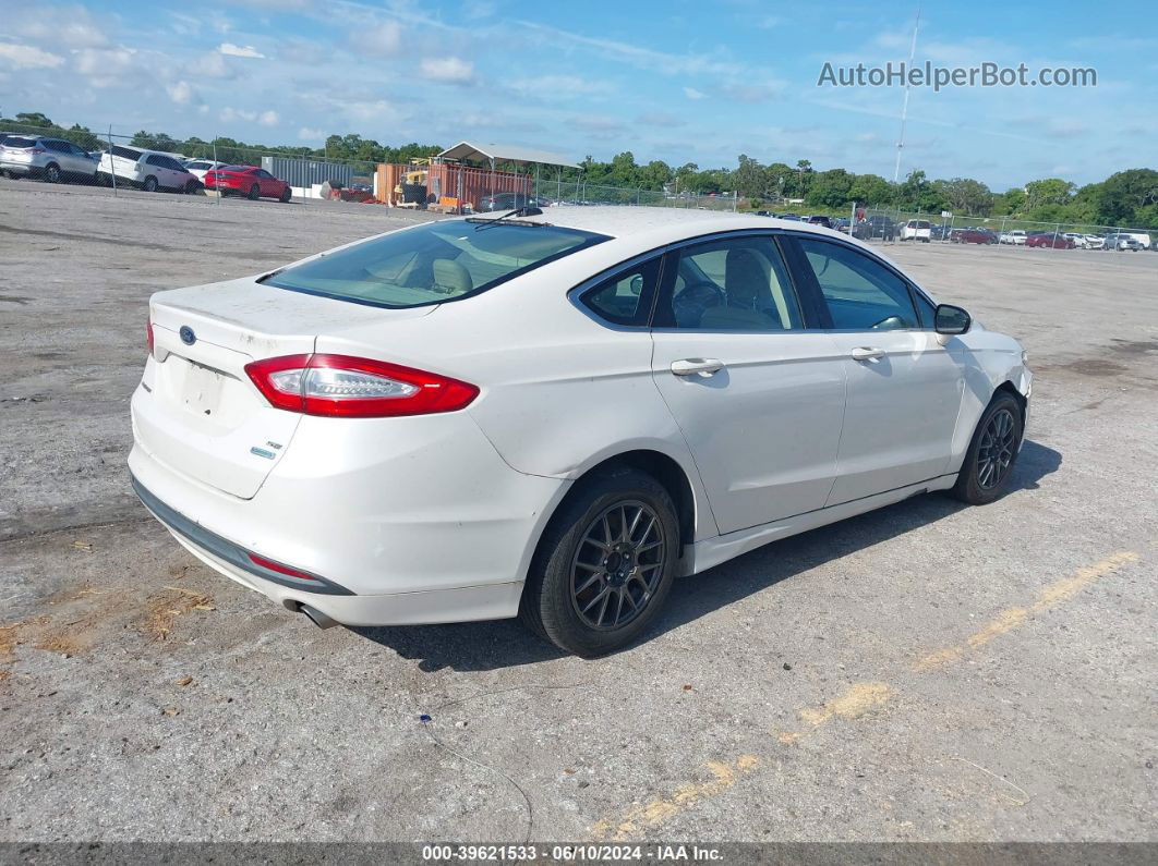 2013 Ford Fusion Se White vin: 3FA6P0HR6DR331704