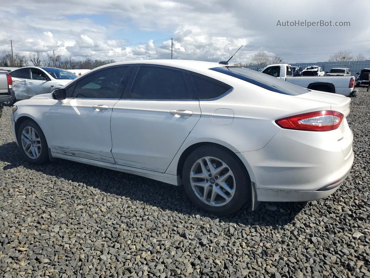 2013 Ford Fusion Se White vin: 3FA6P0HR6DR386914