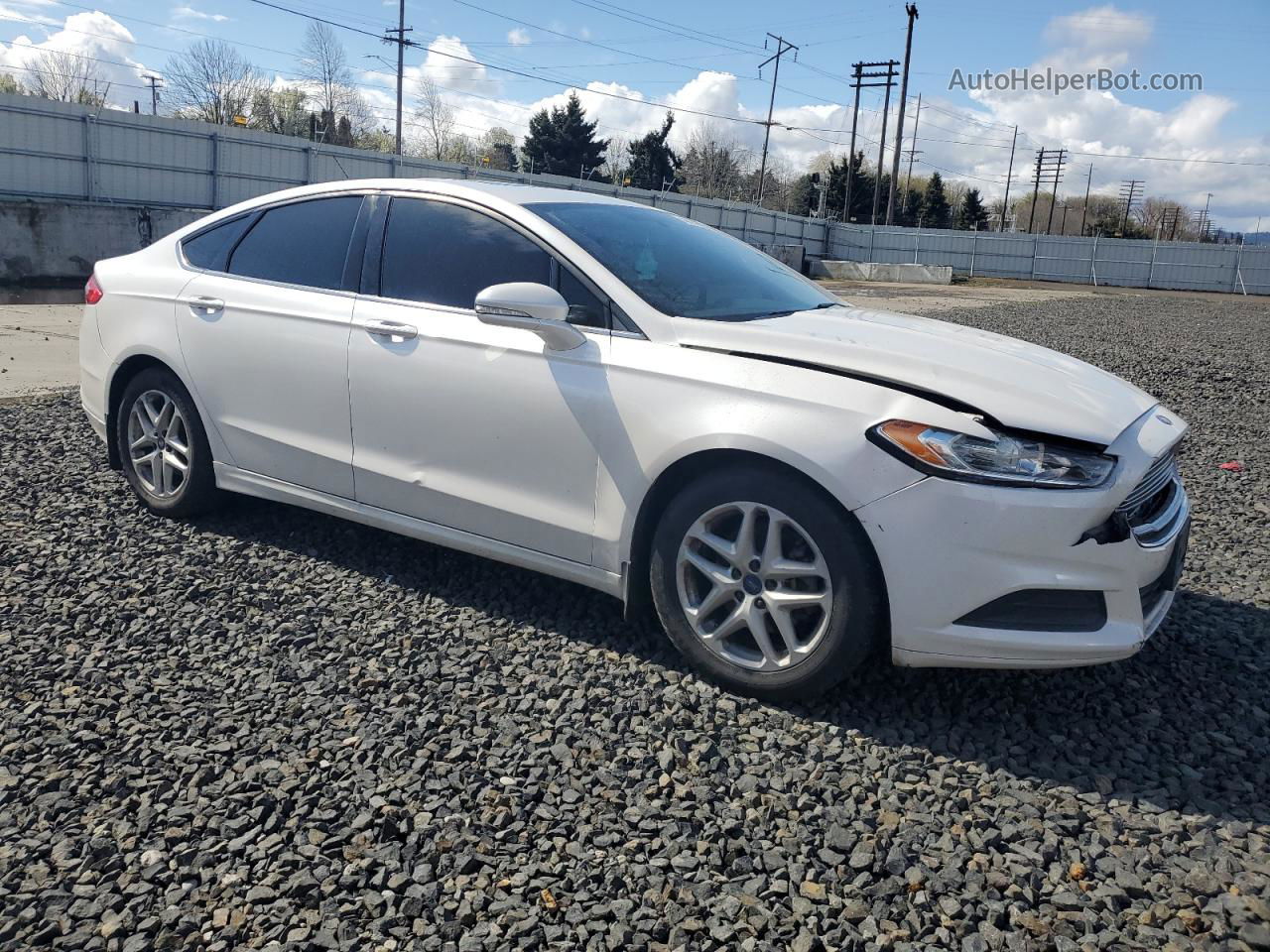 2013 Ford Fusion Se White vin: 3FA6P0HR6DR386914