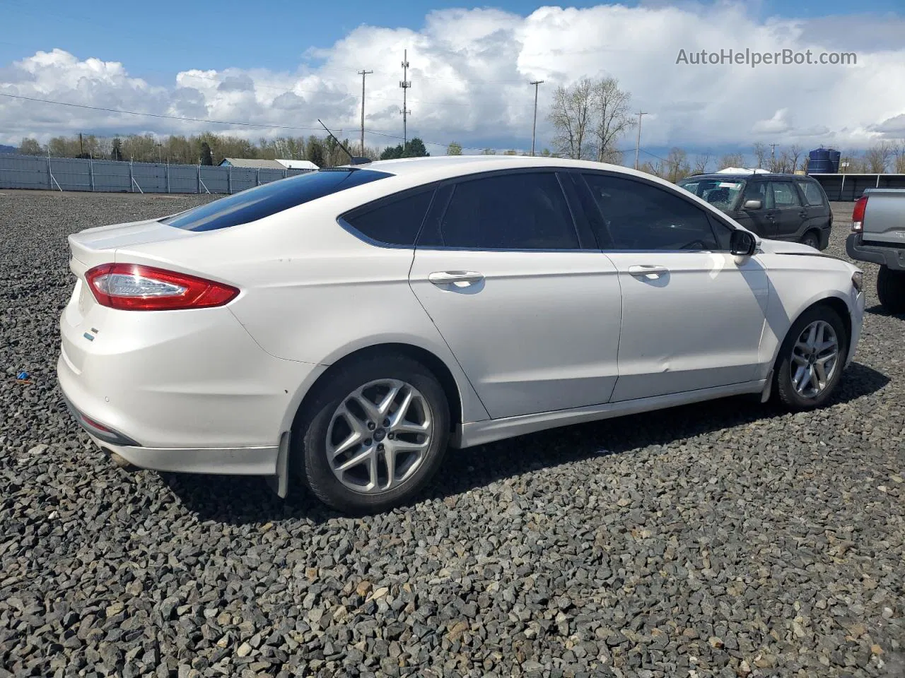 2013 Ford Fusion Se White vin: 3FA6P0HR6DR386914