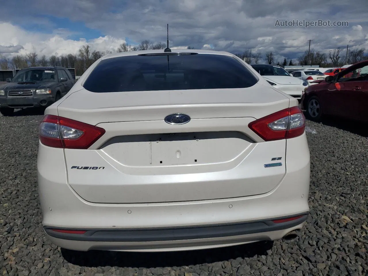 2013 Ford Fusion Se White vin: 3FA6P0HR6DR386914