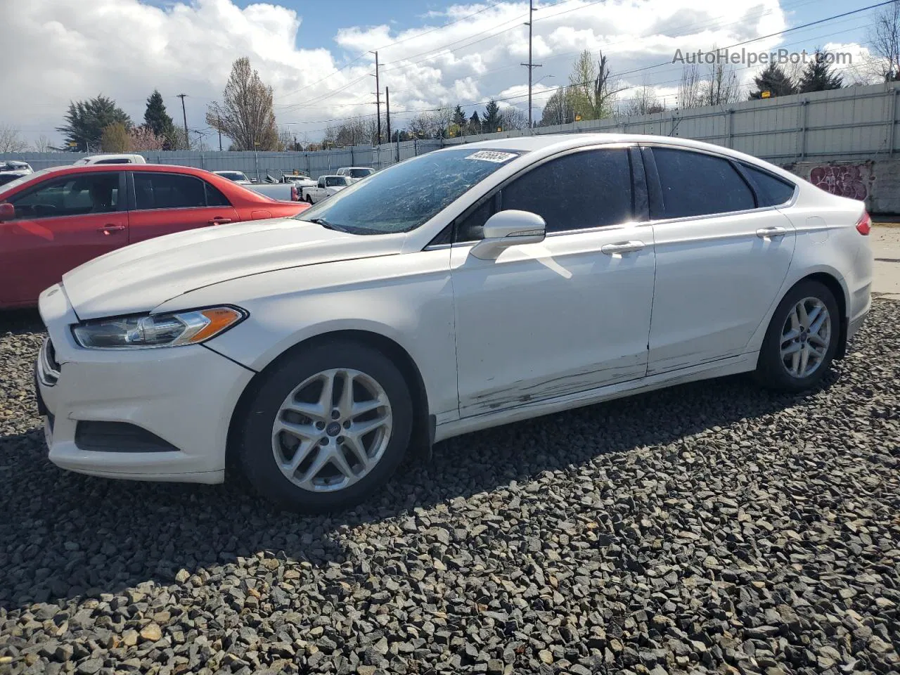 2013 Ford Fusion Se White vin: 3FA6P0HR6DR386914