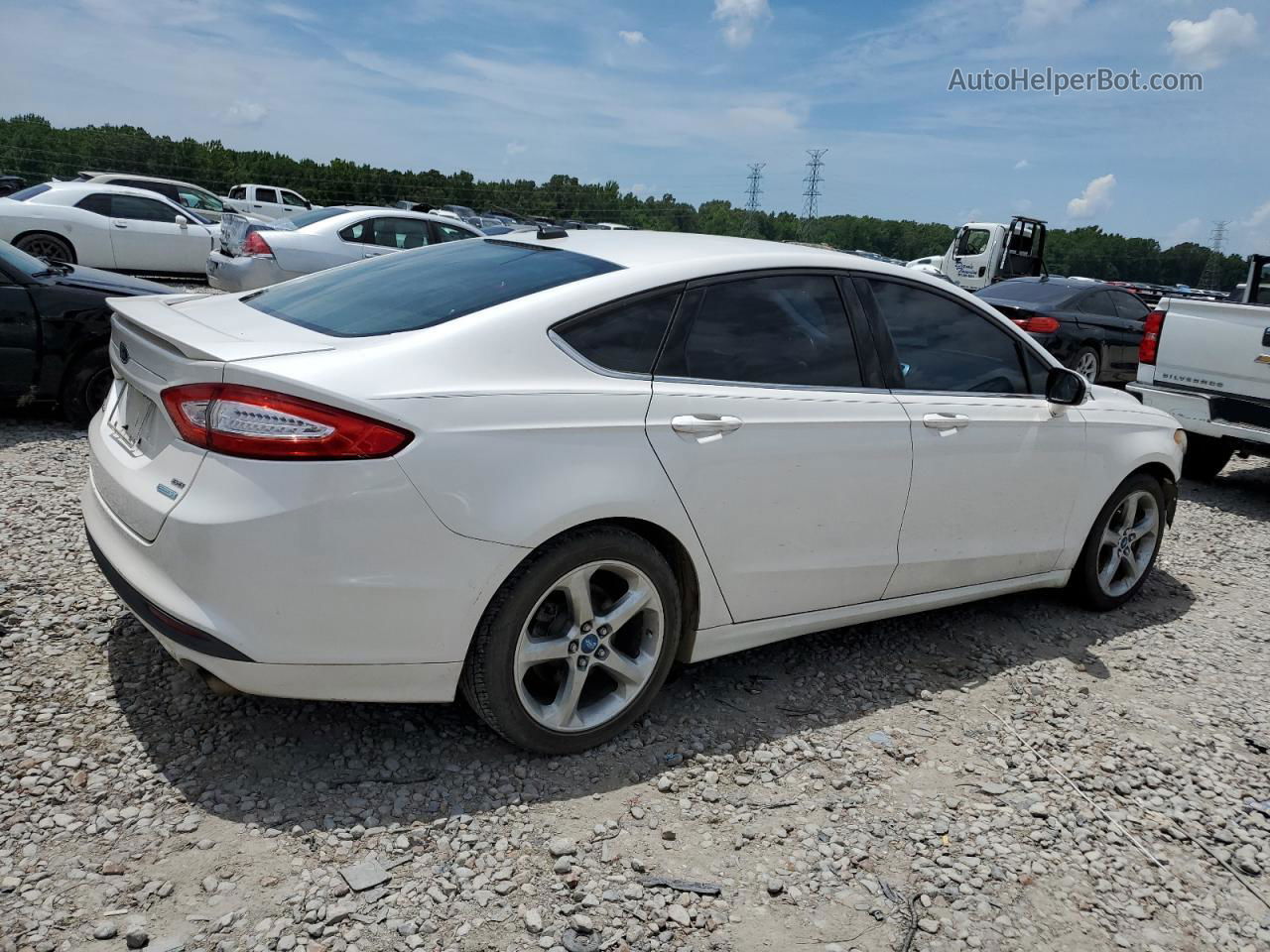 2013 Ford Fusion Se White vin: 3FA6P0HR8DR167517