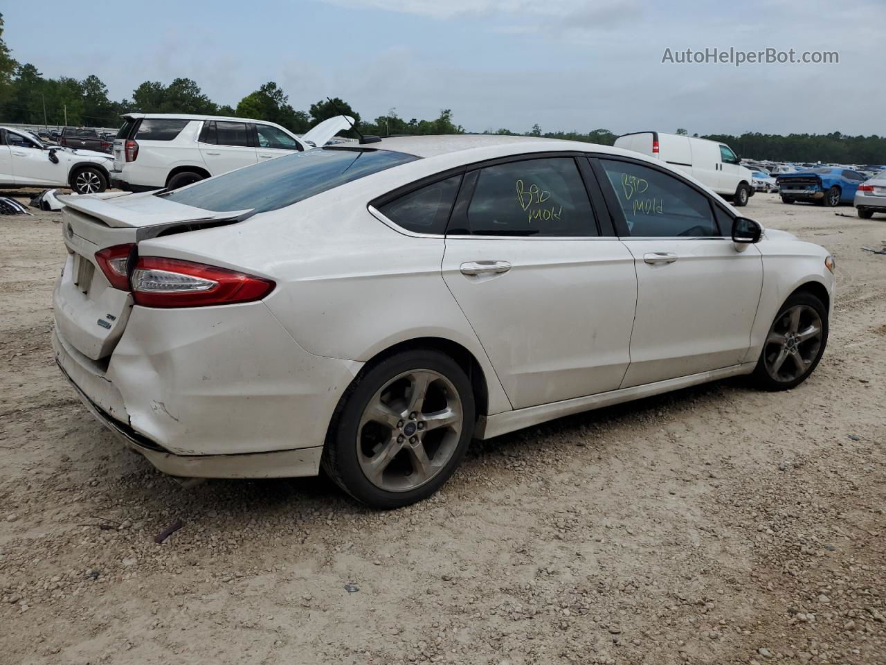 2013 Ford Fusion Se White vin: 3FA6P0HR9DR141475