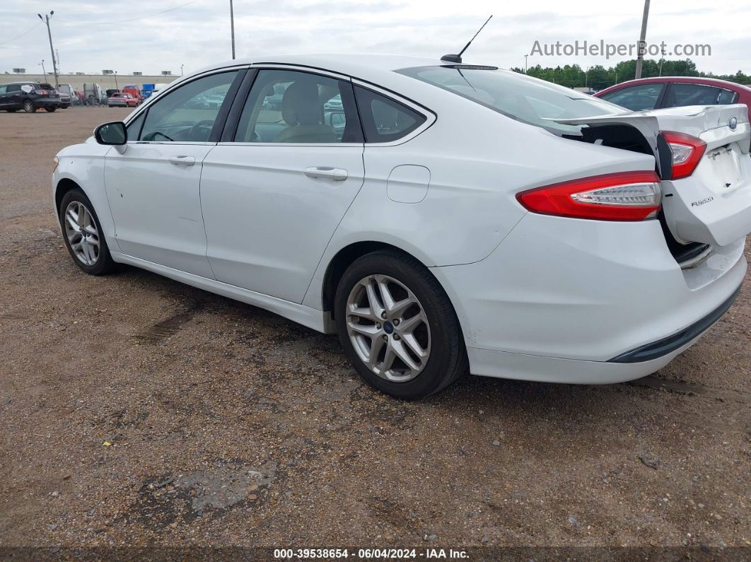 2013 Ford Fusion Se White vin: 3FA6P0HR9DR292901