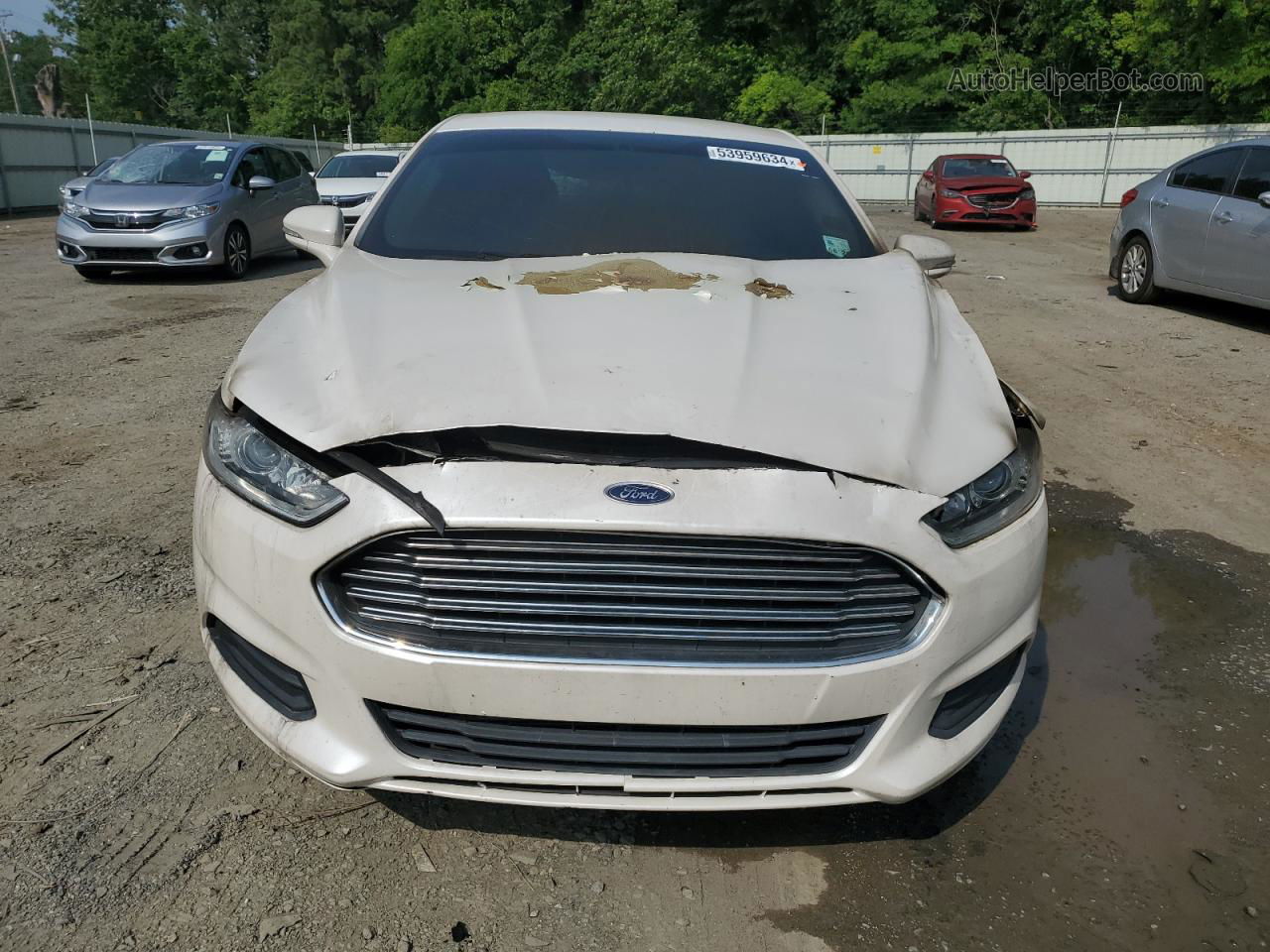 2013 Ford Fusion Se White vin: 3FA6P0HRXDR167406