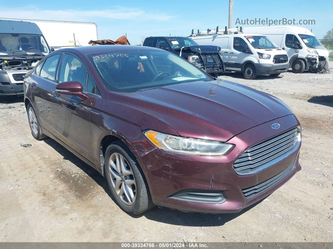 2013 Ford Fusion Se Maroon vin: 3FA6P0HRXDR263231