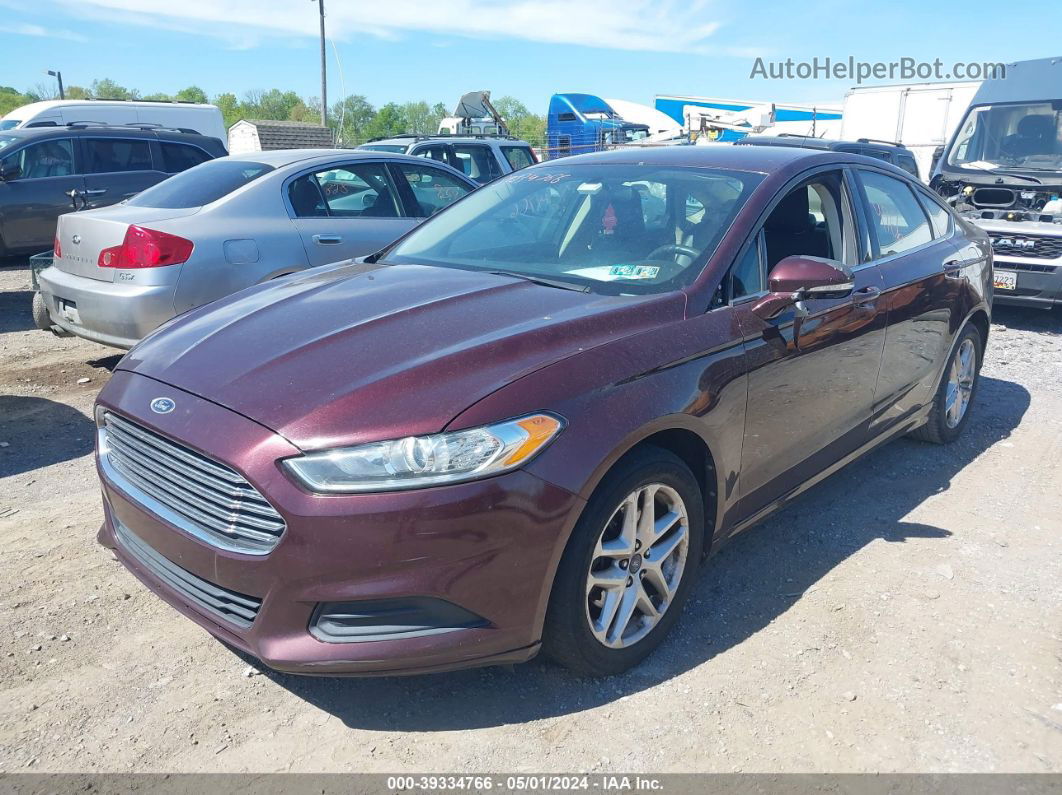 2013 Ford Fusion Se Maroon vin: 3FA6P0HRXDR263231