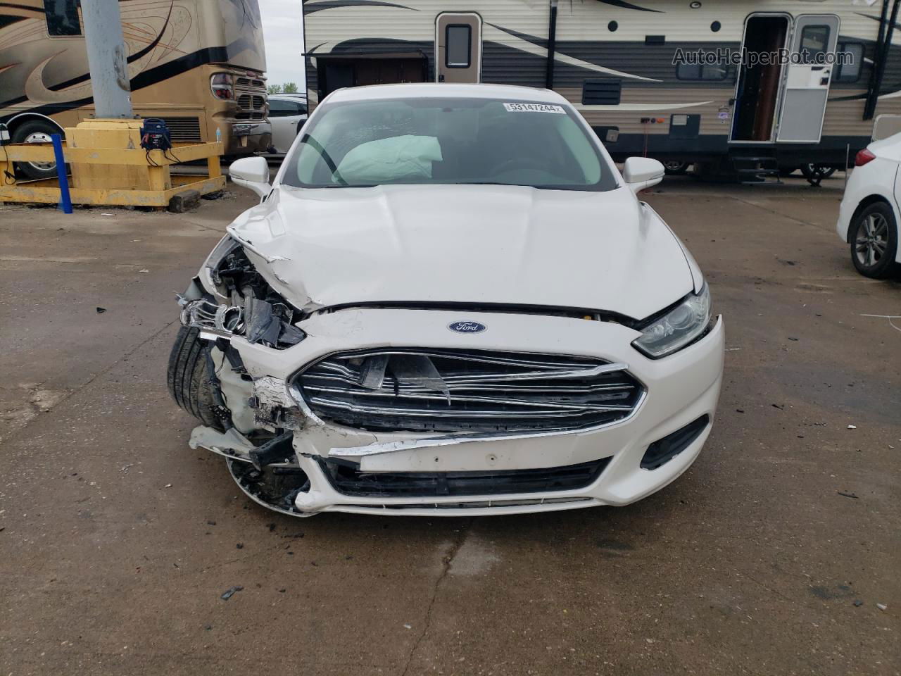 2013 Ford Fusion Se White vin: 3FA6P0HRXDR311875