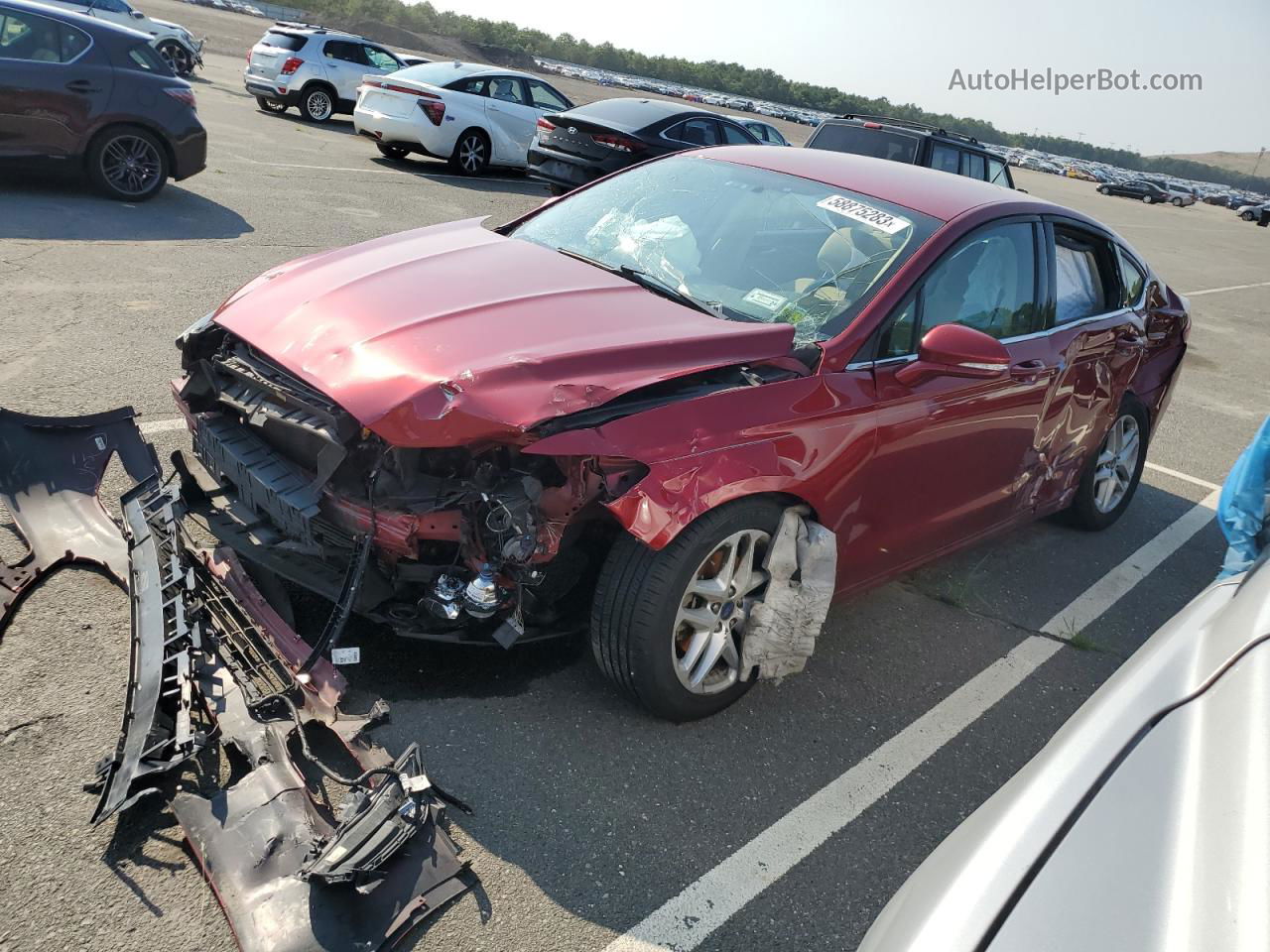 2013 Ford Fusion Se Red vin: 3FA6P0HRXDR335089