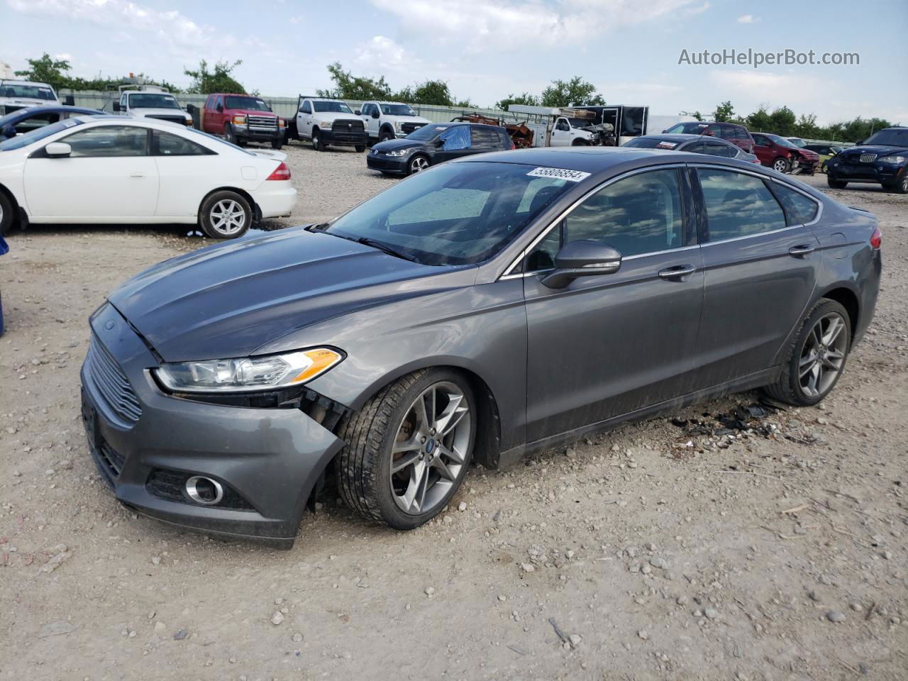 2013 Ford Fusion Titanium Silver vin: 3FA6P0K90DR266468