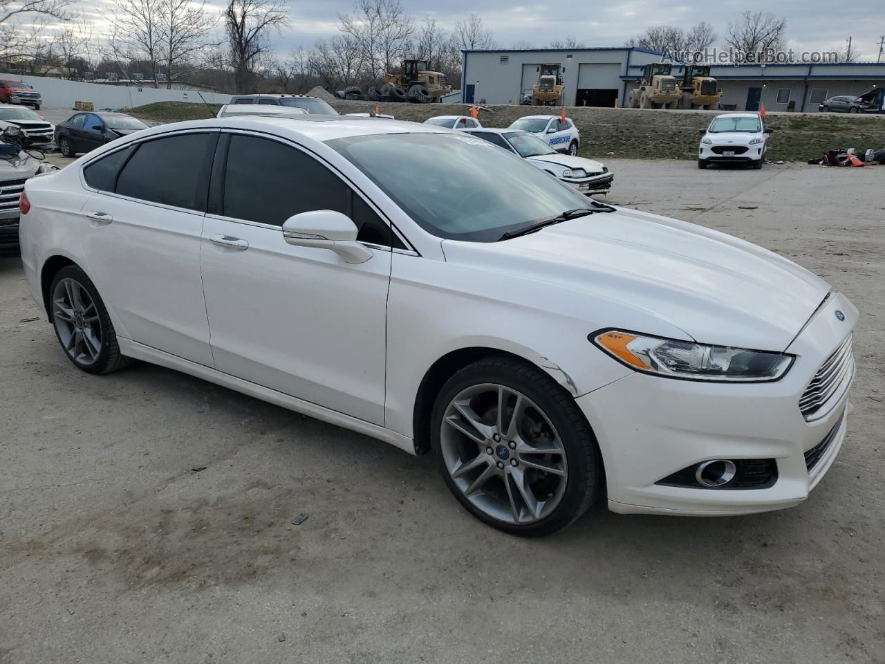 2013 Ford Fusion Titanium Белый vin: 3FA6P0K90DR321761