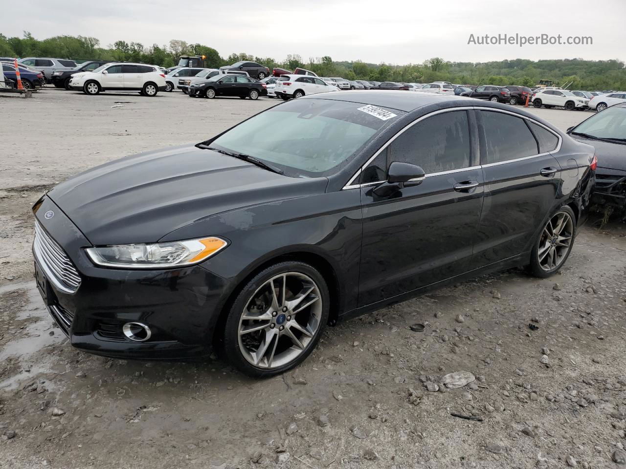 2014 Ford Fusion Titanium Черный vin: 3FA6P0K90ER200715