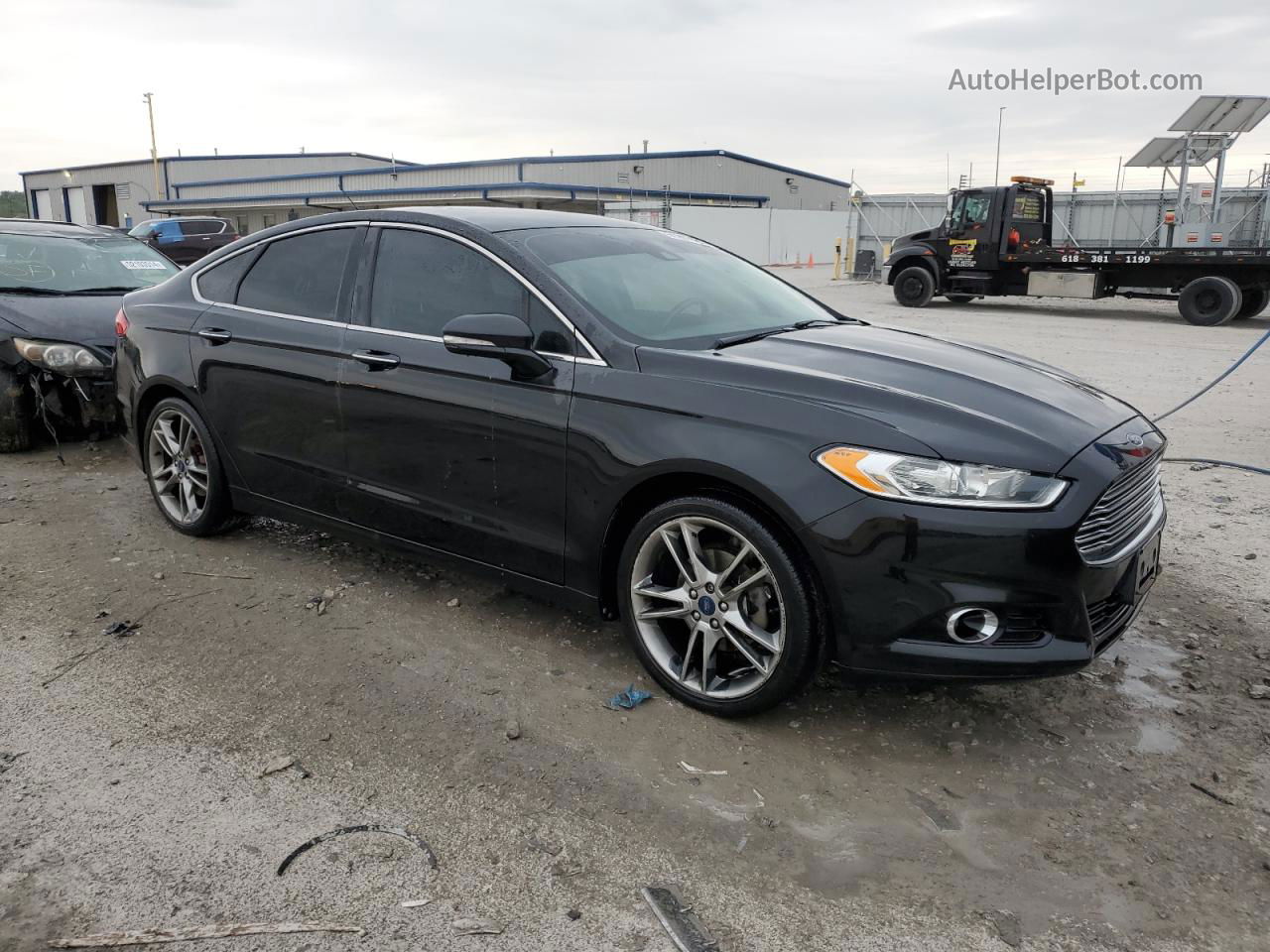 2014 Ford Fusion Titanium Черный vin: 3FA6P0K90ER200715