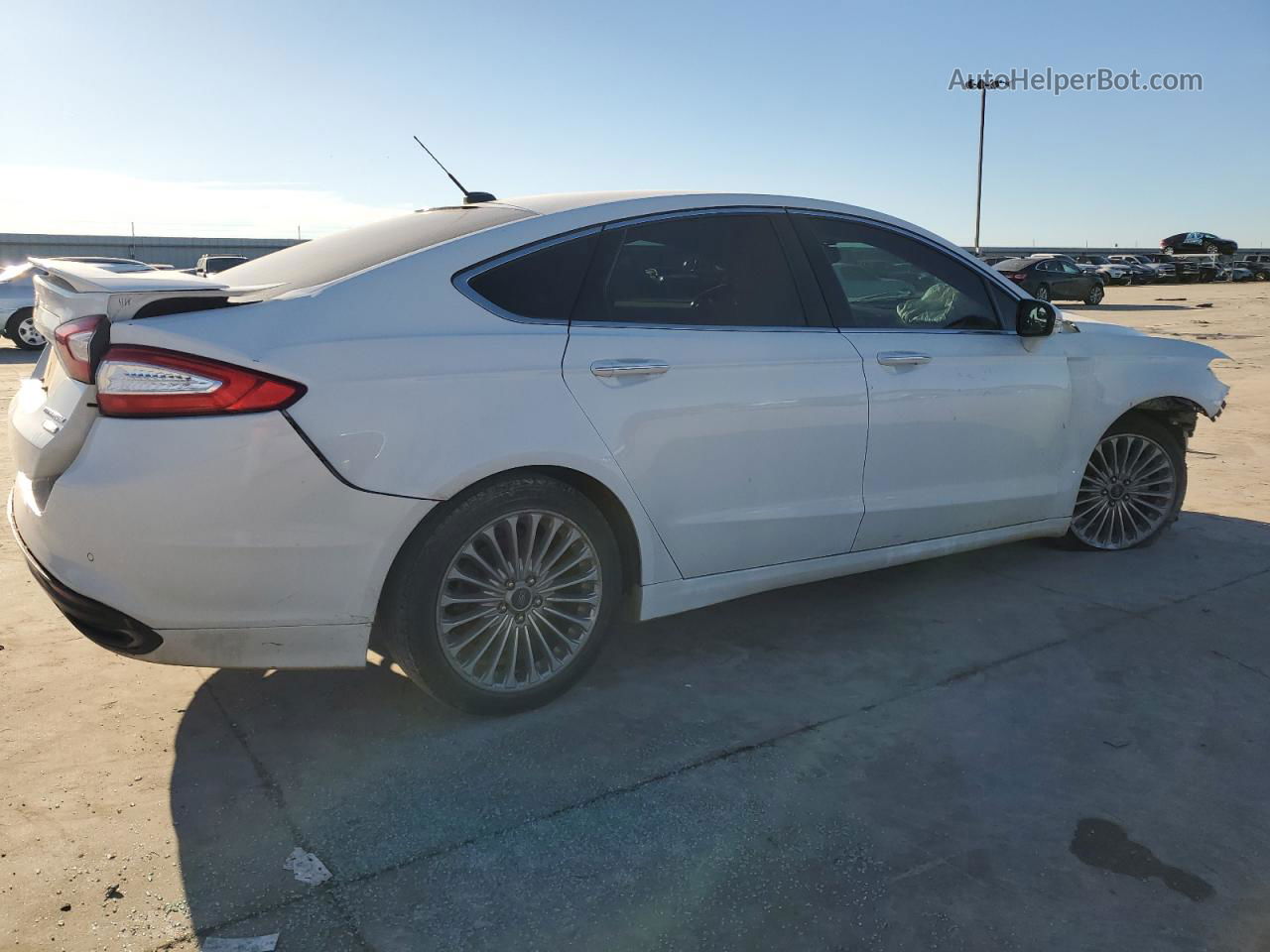 2014 Ford Fusion Titanium White vin: 3FA6P0K90ER292991