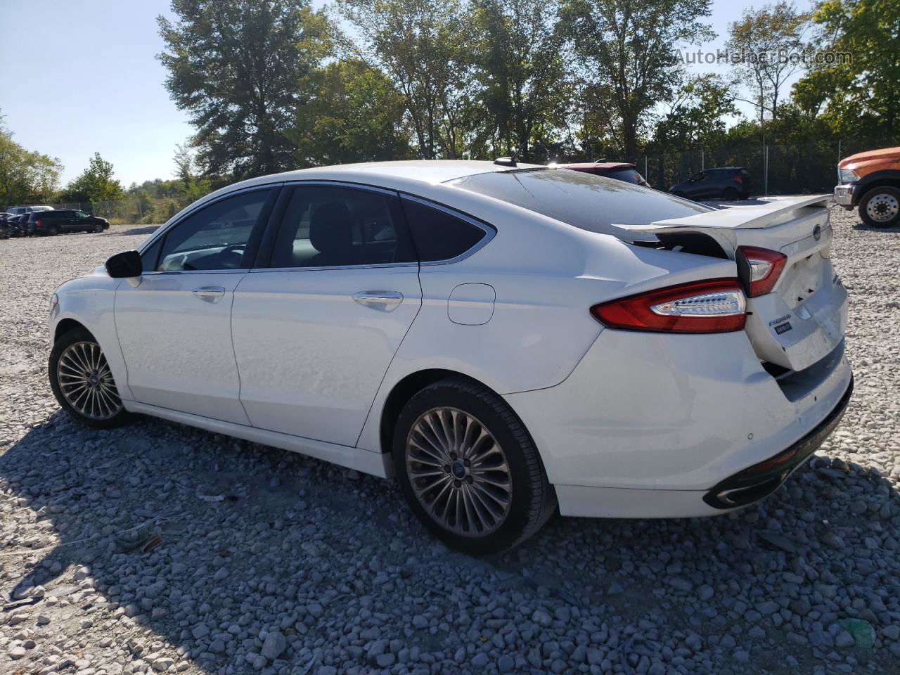 2014 Ford Fusion Titanium White vin: 3FA6P0K90ER344717