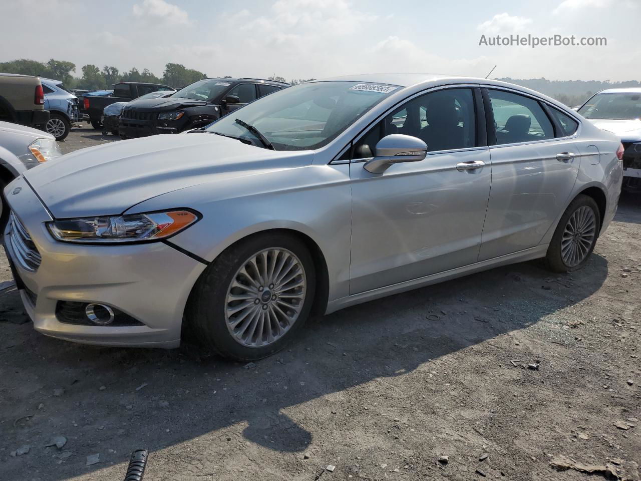 2015 Ford Fusion Titanium Silver vin: 3FA6P0K90FR180922