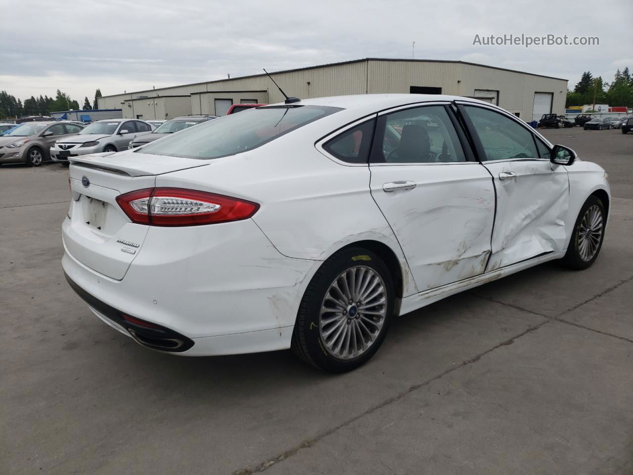 2016 Ford Fusion Titanium White vin: 3FA6P0K90GR174703