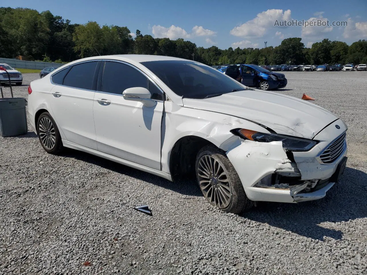 2017 Ford Fusion Titanium White vin: 3FA6P0K90HR115569