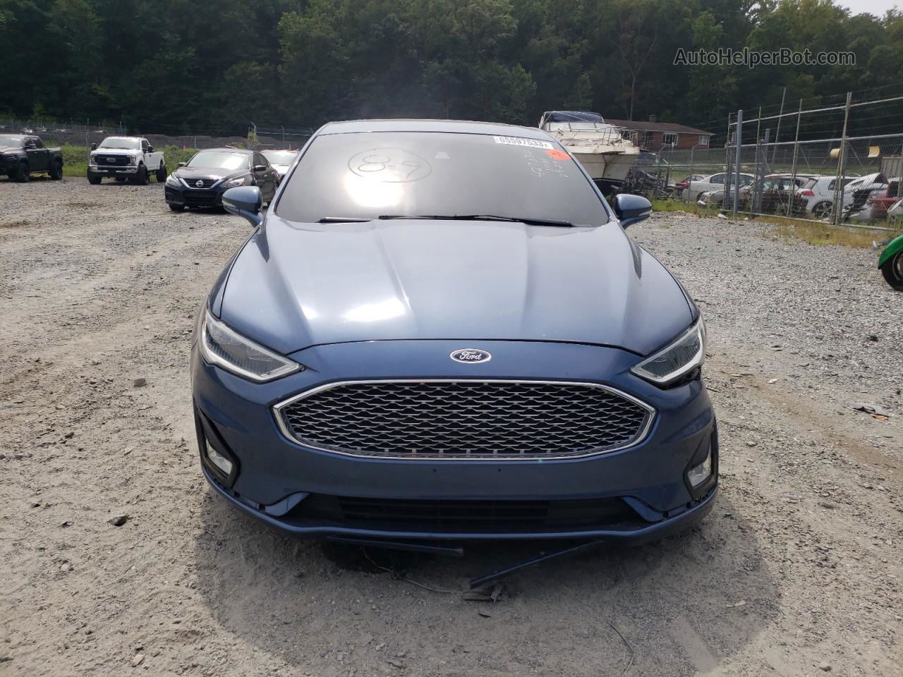 2019 Ford Fusion Titanium Blue vin: 3FA6P0K90KR121640