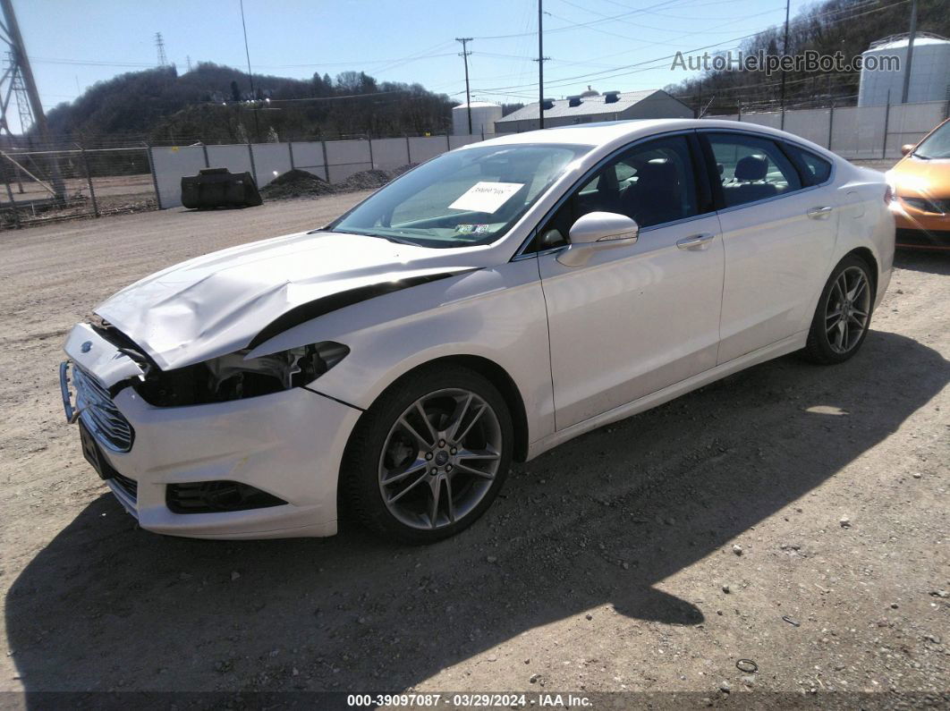 2014 Ford Fusion Titanium White vin: 3FA6P0K91ER127287