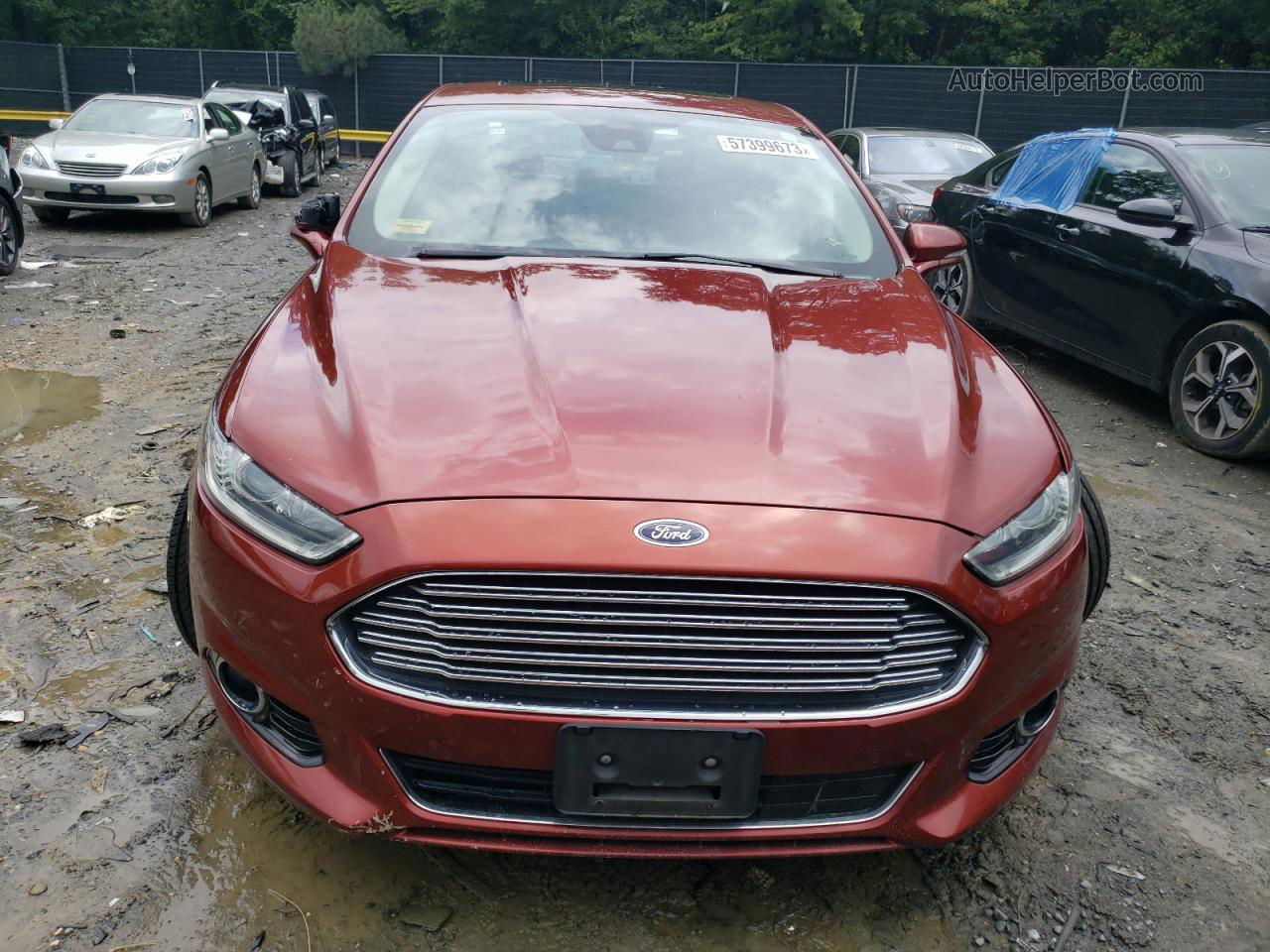 2014 Ford Fusion Titanium Красный vin: 3FA6P0K91ER155395