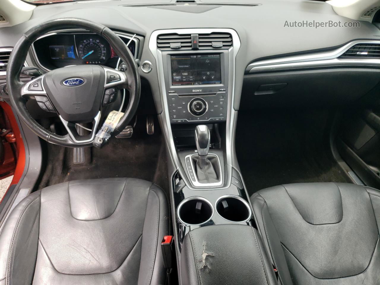 2014 Ford Fusion Titanium Красный vin: 3FA6P0K91ER155395