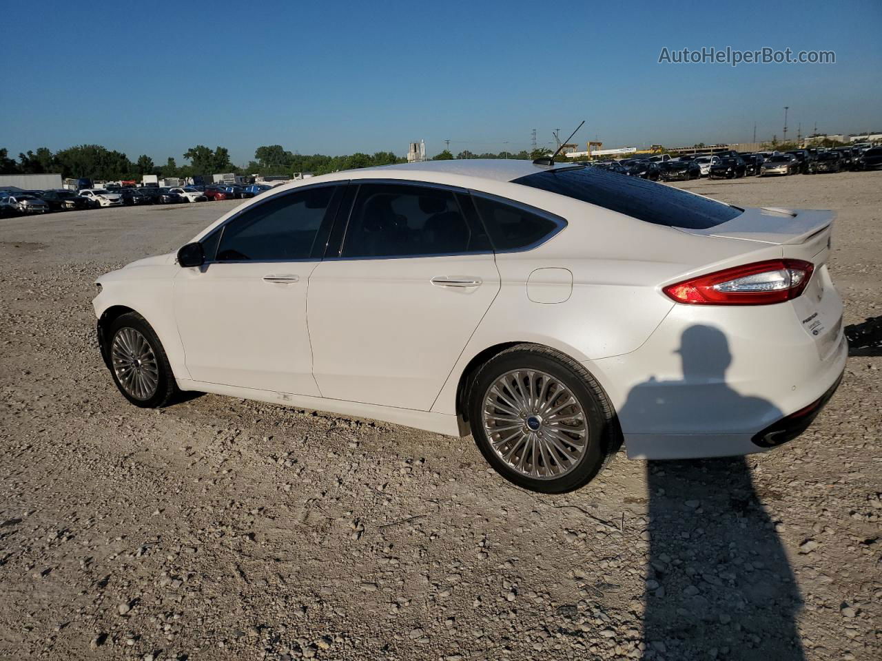 2014 Ford Fusion Titanium White vin: 3FA6P0K91ER268554